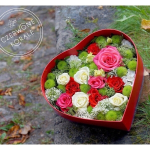 Walentynkowe serce. Flower box na walentynki
