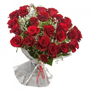Klasyczna wiązanka z 30 czerwonych róż