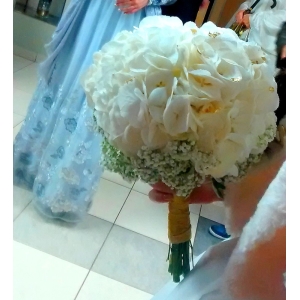Wiązanka ślubna z białej hortensji