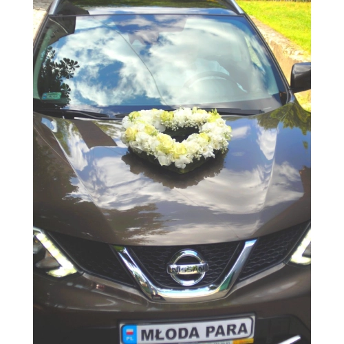 Dekoracja ślubna  - autocorso Serce